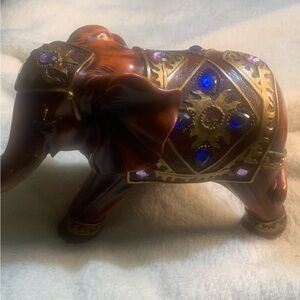 Elephant vintage,quite large 12by6" 2to3lbs, wood(I think)plastic gems